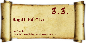 Bagdi Béla névjegykártya